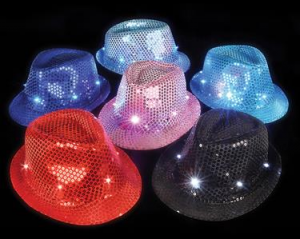 Sombrero (Fedora) con Luz y Lentejuelas