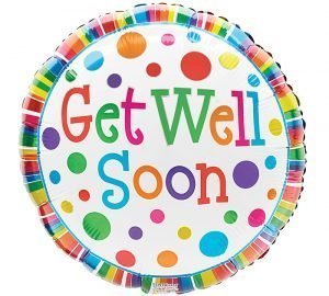 Globo Metalico 18" Get Well Soon