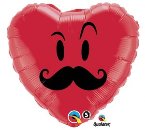 Globo Metalico 18" Mr. Mustache (Corazon Rojo) Precio: ¢ 2.400,00