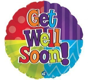 Globo Metalico 18" Get Well Soon! (Redondo)