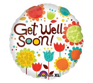 Globo Metalico 18" Get Well Soon!