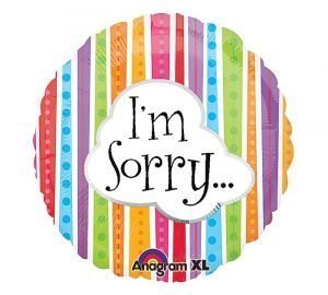 Globo Metalico 18" I'm Sorry... (Redondo) Precio: ¢ 2.400,00