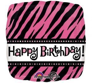 Globo Metalico 18" Happy Birthday Animal Prints (Cuadrado)