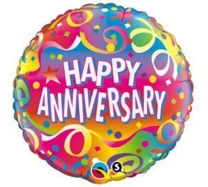 Globo Metalico 18" Happy Anniversary