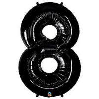 Globo Metalico 35" Numero 8 Negro