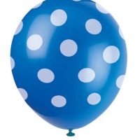 Globos Latex Azul Puntos Blancos