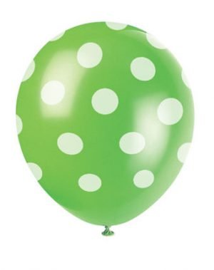 Globos Latex Verde Puntos Blancos