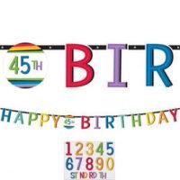 Cumpleaños Colores Baner Letras Personalizar Edad