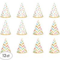 Cumpleaños Colores Pastel y Dorado Mini Sombreros Accesorios