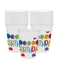 Cumpleaños Colores Vasos Plasticos